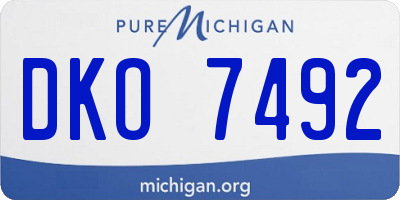 MI license plate DKO7492
