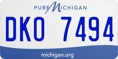 MI license plate DKO7494