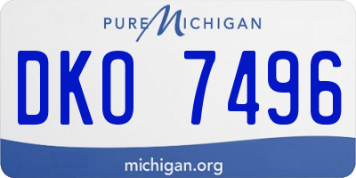 MI license plate DKO7496