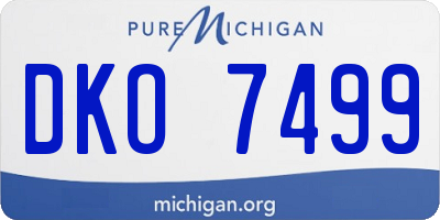 MI license plate DKO7499