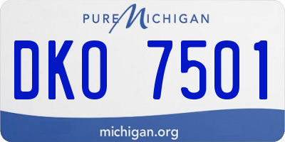 MI license plate DKO7501
