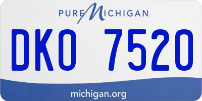 MI license plate DKO7520