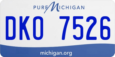 MI license plate DKO7526
