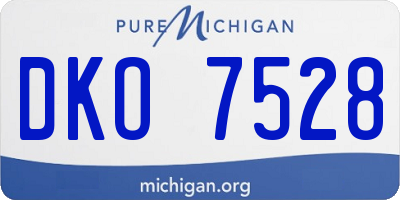 MI license plate DKO7528