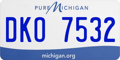 MI license plate DKO7532