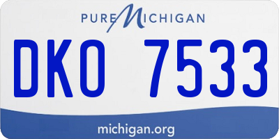 MI license plate DKO7533