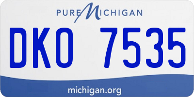 MI license plate DKO7535