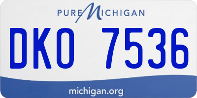 MI license plate DKO7536