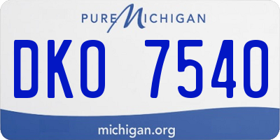 MI license plate DKO7540