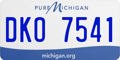MI license plate DKO7541