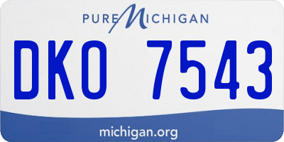 MI license plate DKO7543
