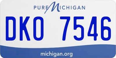 MI license plate DKO7546