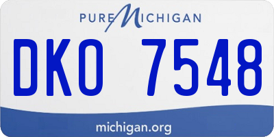 MI license plate DKO7548