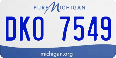 MI license plate DKO7549