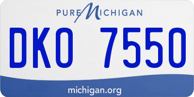MI license plate DKO7550
