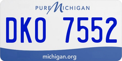 MI license plate DKO7552