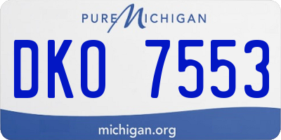 MI license plate DKO7553