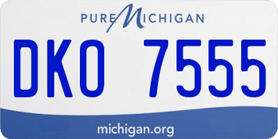 MI license plate DKO7555
