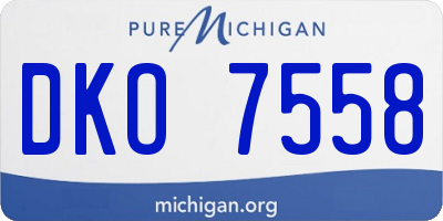 MI license plate DKO7558