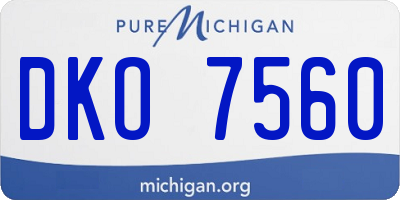 MI license plate DKO7560