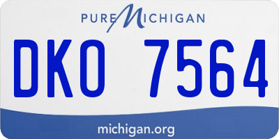 MI license plate DKO7564