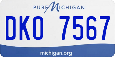 MI license plate DKO7567