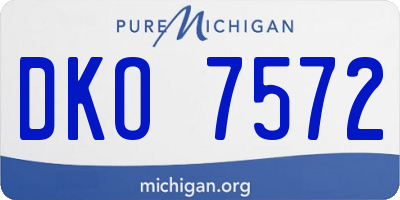 MI license plate DKO7572