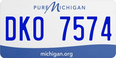 MI license plate DKO7574