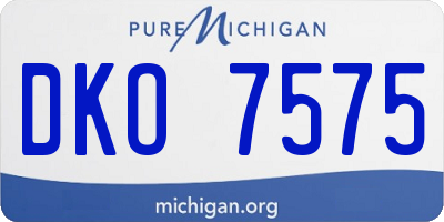 MI license plate DKO7575