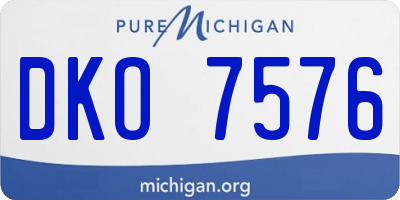 MI license plate DKO7576