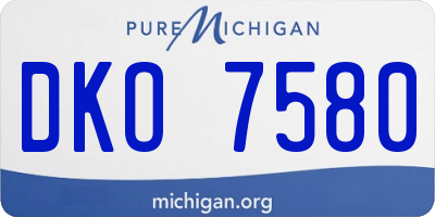 MI license plate DKO7580