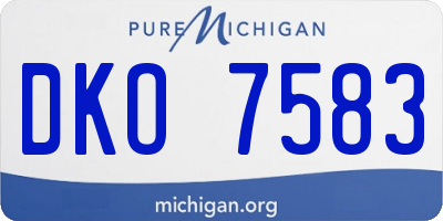 MI license plate DKO7583