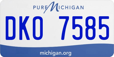 MI license plate DKO7585