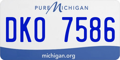 MI license plate DKO7586