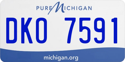 MI license plate DKO7591