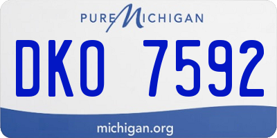 MI license plate DKO7592