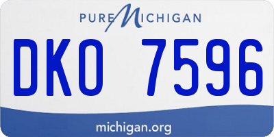 MI license plate DKO7596