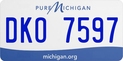 MI license plate DKO7597