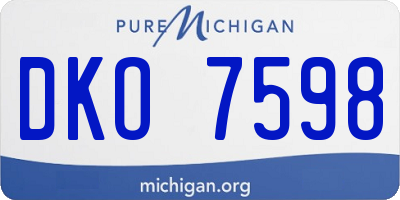 MI license plate DKO7598