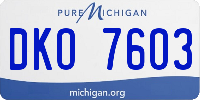 MI license plate DKO7603