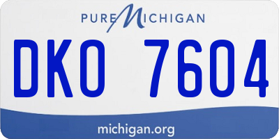 MI license plate DKO7604