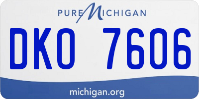 MI license plate DKO7606