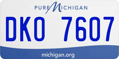 MI license plate DKO7607