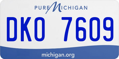 MI license plate DKO7609