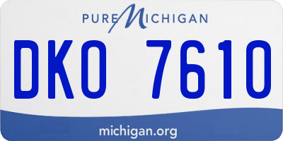 MI license plate DKO7610