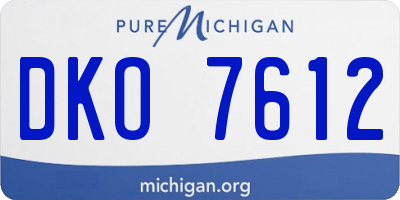MI license plate DKO7612