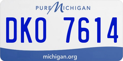 MI license plate DKO7614