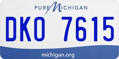 MI license plate DKO7615