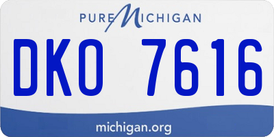 MI license plate DKO7616