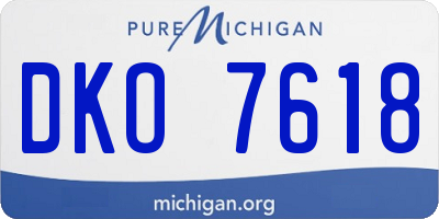 MI license plate DKO7618